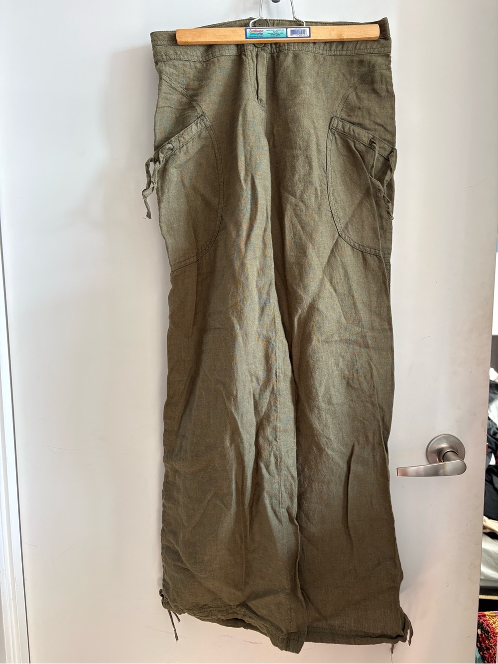 100% Linen Pants cargo summer wide leg flares festival